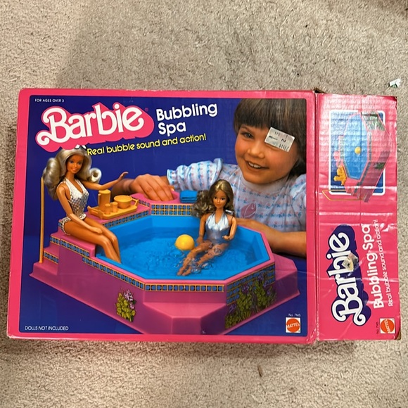 Barbie Other - Vintage 1983 Barbie BUBBLING SPA Playset Hot Tub 7145 w/ Original Box Incomplete